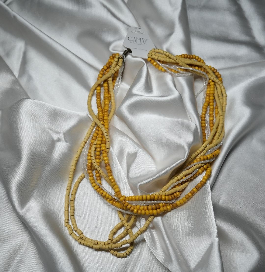 SARI ÇOKLU KOLYE